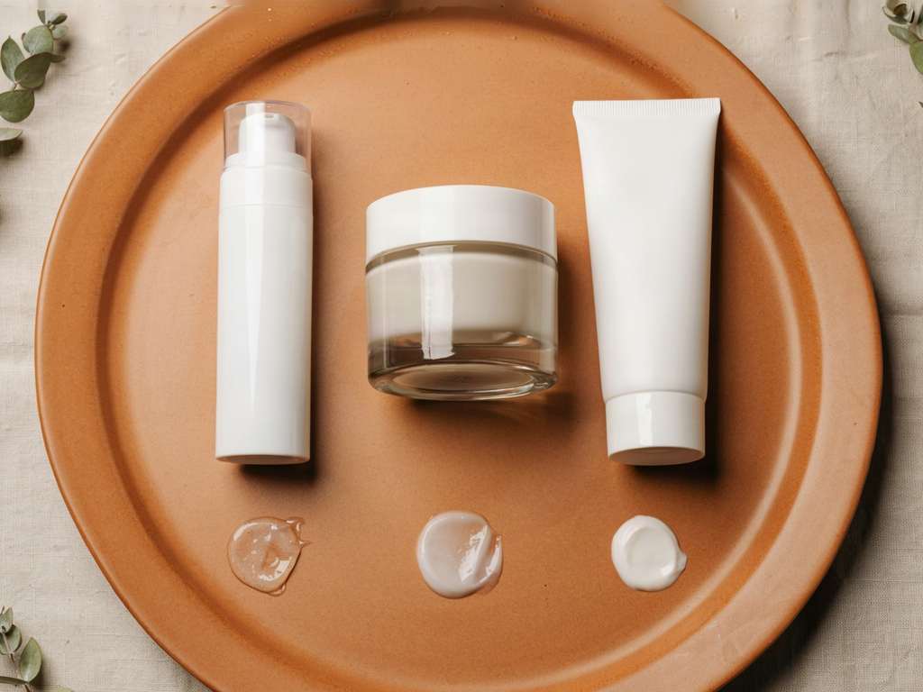 Three unbranded containers showing the packaging formats used by top eye creams