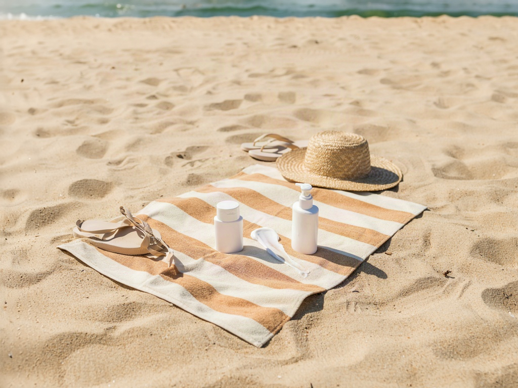 Best body sunscreen lotion smoothed across a sunlit shoulder at the beach for full sun protection for body