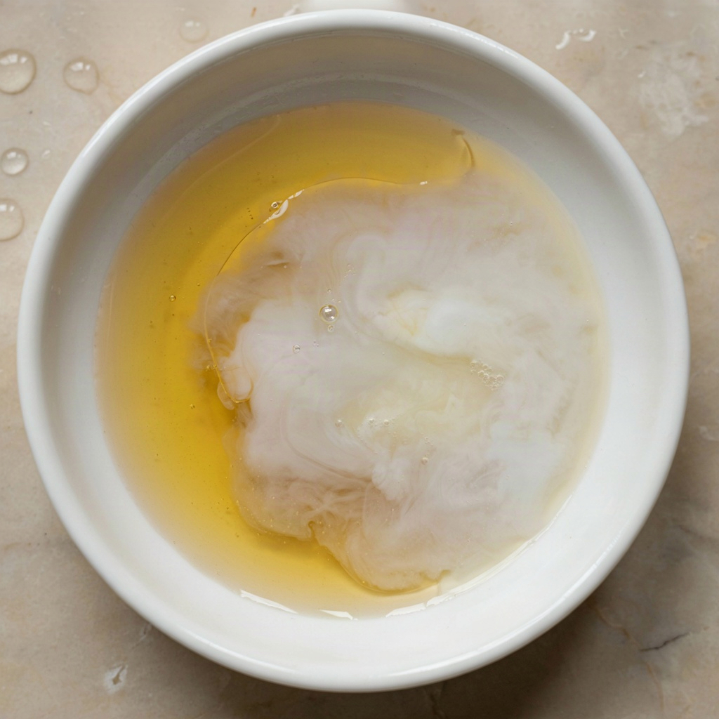 Cleansing oil turning milky white in water, the emulsifying step of an oil cleanser