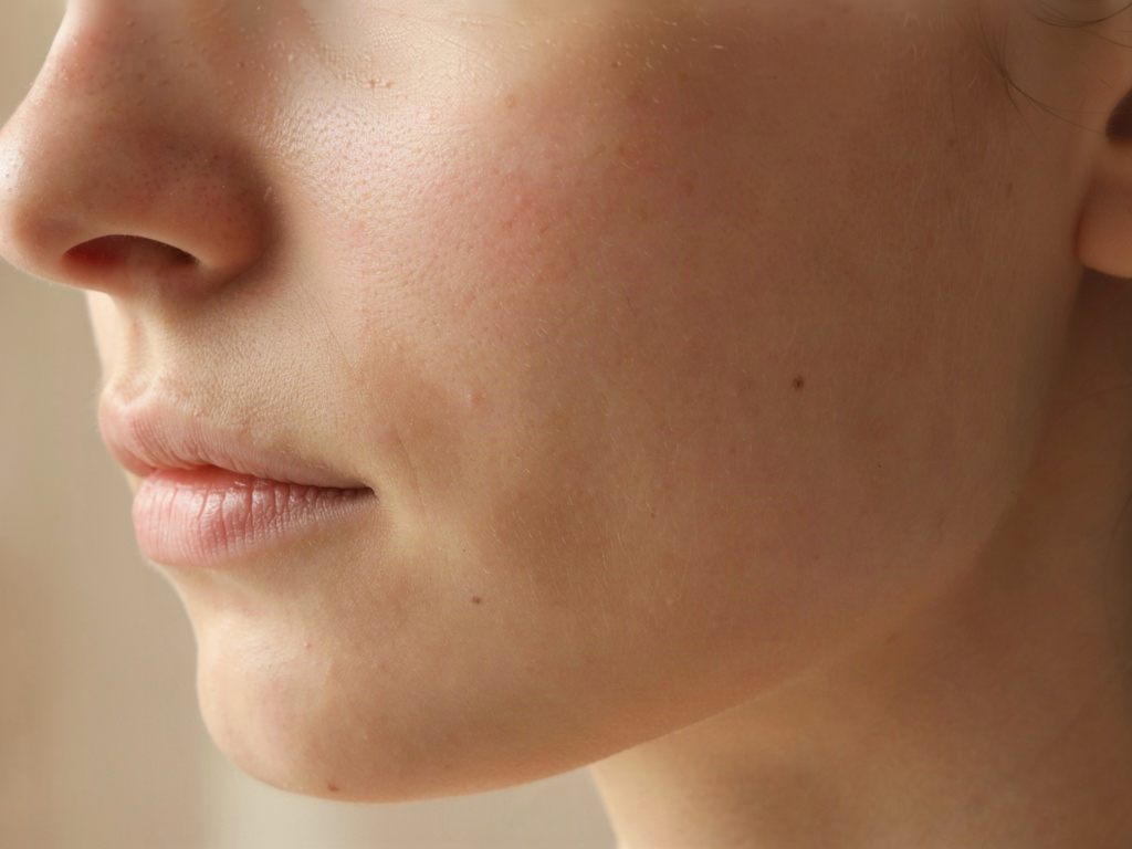 Cheek close-up showing the diffuse flushing that sends people looking for skincare for sensitive skin
